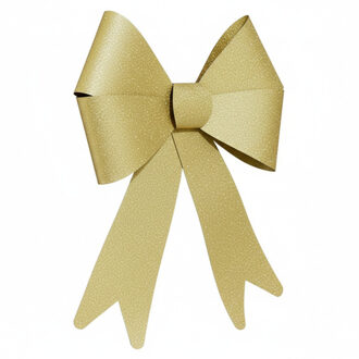 Feeric lights & Christmas Feeric Christmas Decoratie strik - goud - glitter - 30 cm - pvc - Bruiloft/feest versiering