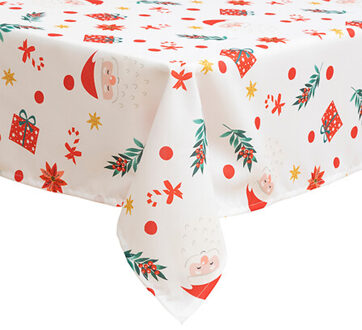 Feeric lights & Christmas Feeric Christmas Kerst thema tafelkleed - wit - 240 x 140 cm - katoen - tafellaken