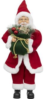 Feeric lights & Christmas Feeric Christmas kerstman/kerstpop beeld - H50 cm - rood - staand - Kerstman pop