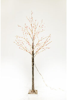 Feeric lights & Christmas Feeric Christmas Lichtboom - bruin - 150 cm - 280 led lichtjes - warm wit - met besjes