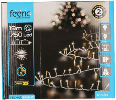 Feeric lights & Christmas Feeric lights and christmas clusterlichtjes helder wit -1875cm -750 leds - Kerstverlichting kerstboom Transparant