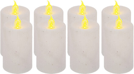 Feeric lights & Christmas Feeric lights and christmas Kaarsen - 8x stuks - wit - LED - H7,5 cm - glans en glitterafwerking