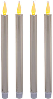 Feeric lights & Christmas Feeric lights and christmas LED dinerkaarsen - 2x - kandelaar kaarsen - zilver glans - 28 cm