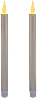 Feeric lights & Christmas Feeric lights and christmas LED dinerkaarsen - kandelaar kaarsen - zilver glans - 28 cm
