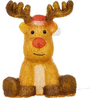 Feeric lights & Christmas Feeric lights and christmas - LED verlichte rendier - 30 cm - 40 leds - kerstverlichting figuur Bruin