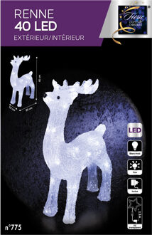 Feeric lights & Christmas Feeric lights and christmas - LED verlichte rendier - 45,5 cm - 40 leds - kerstverlichting figuur Wit