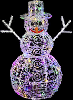 Feeric lights & Christmas Feeric Lights and Christmas LED verlichte sneeuwpop figuur - 60 cm - 100 gekleurde lampjes - kerstve
