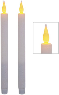 Feeric lights & Christmas Feeric lights LED dinerkaarsen - wit met glitters - 27 cm