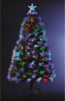 Feeric lights & Christmas Fiber kerstboom/kunst kerstboom - met gekleurde verlichting - 90 cm Groen
