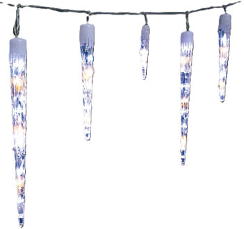 Feeric lights & Christmas Ijspegel lichtsnoer - 10 ijspegels - 63 led lampjes - helder en warm wit - 140 cm
