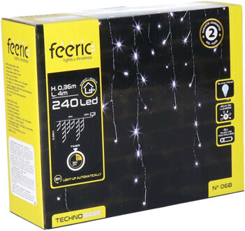 Feeric lights & Christmas Ijspegelverlichting - 240 led lampjes - helder wit - 400 cm- buiten - 8 functies -batterij