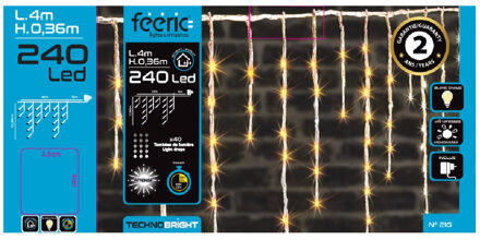 Feeric lights & Christmas Ijspegelverlichting - 240 led lampjes - warm wit - 400 cm- buiten - 8 functies -batterij