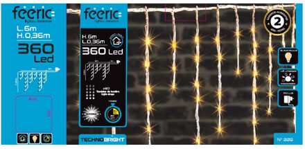 Feeric lights & Christmas Ijspegelverlichting - 360 led lampjes - warm wit - 600 cm- buiten - 8 functies -batterij