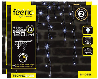 Feeric lights & Christmas Ijspegelverlichting - set van 2x st - 120 led lampjes - helder wit - 200 cm- batterij