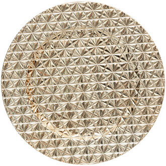 Feeric lights & Christmas Kaarsenbord/onderbord - goud - kunststof - D33 x H1,5 cm- rond Goudkleurig