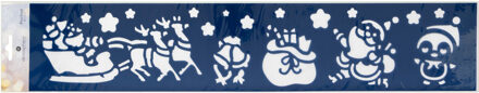 Feeric lights & Christmas Kerst decoratie raamsjablonen - kerstman slee - pinguin - 60 x 12 cm -raamversiering