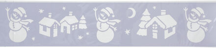 Feeric lights & Christmas Kerst decoratie raamsjablonen - sneeuwpoppetjes - 12 x 60 cm -raamversiering Wit