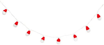 Feeric lights & Christmas Kerst thema lichtsnoer - kerstmannetjes - 135 cm - 10 LED lampjes - batterij