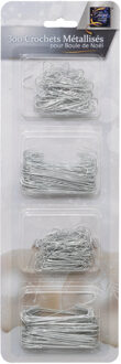 Feeric lights & Christmas Kerstbalhaakjes/kerstboomhaakjes - 300x stuks - zilver - 7 en 10 cm