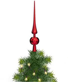 Feeric lights & Christmas Kerstboom piek - rood - kunststof - 28 cm - kerstpieken - kerstversiering