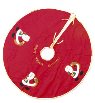 Feeric lights & Christmas Kerstboomrok - rood met kerstmannen - D90 cm - polyester - kerstboom kleed