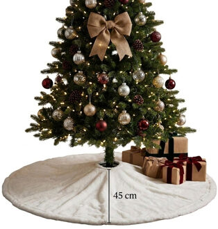 Feeric lights & Christmas Kerstboomrok - wit - 90 cm diameter - polyester - kerstversiering