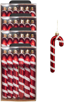 Feeric lights & Christmas Kersthangers - zuurstokken - 24x stuks - kunststof - 14 cm