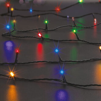 Feeric lights & Christmas Kerstverlichting - 2x - gekleurd - 20 meter - 200 led lampjes - zwart snoer - solar
