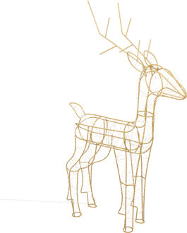Feeric lights & Christmas Kerstverlichting figuur - 3D rendier - goud - 75 x 13,5 x 45 cm - 600 leds - warm wit