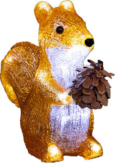 Feeric lights & Christmas Kerstverlichting figuur - eekhoorn - met dennenappel - 20 x 9 x 19 cm - 20 LED lampjes wit