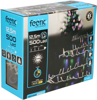 Feeric lights & Christmas Kerstverlichting - gekleurd - 12 meter - 500 led lampjes - transparant snoer - 8 functies Multi