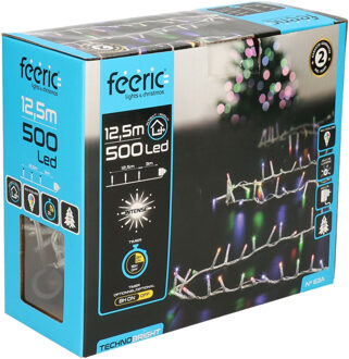 Feeric lights & Christmas Kerstverlichting - gekleurd - 12 meter - 500 led lampjes - transparant snoer - 8 functies