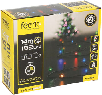 Feeric lights & Christmas Kerstverlichting - gekleurd - 14 meter - 192 led lampjes - zwart snoer - op batterijen