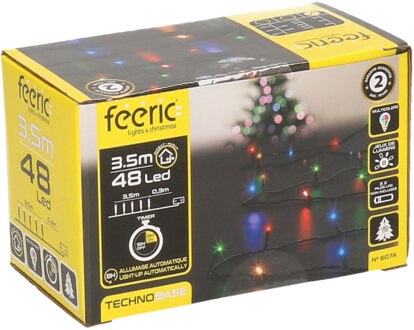 Feeric lights & Christmas Kerstverlichting - gekleurd - 3,5 meter - 48 led lampjes - zwart snoer - op batterijen