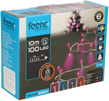 Feeric lights & Christmas Kerstverlichting - roze, blauw, rood, paars - 100 leds - 10 m - transparant snoer