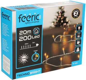 Feeric lights & Christmas Kerstverlichting - warm wit - 20 meter - 200 led lampjes - transparant snoer