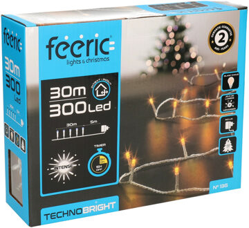 Feeric lights & Christmas Kerstverlichting - warm wit - 30 meter - 300 led lampjes - transparant snoer