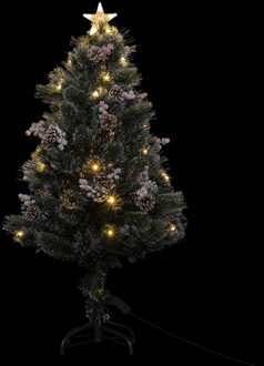 Feeric lights & Christmas Kleine kunst kerstboom/kunstboom -H120 cm - met decoratie en licht Groen