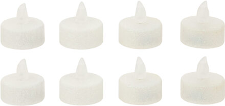 Feeric lights & Christmas LED theelichtjes/waxinelichtjes - 24x stuks - wit - glitter en glans