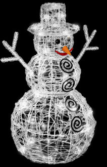 Feeric lights & Christmas LED verlichte sneeuwpop 3D figuur - 60 cm - 100 warm witte lampjes - kerstverlichting