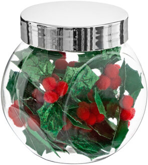 Feeric lights & Christmas Mini hulst bladeren decoraties - 30x stuks - in kunststof pot - 4 x 5 cm - polyester - hobby deco