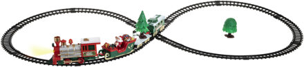 Feeric lights & Christmas Rijdende kersttrein - 20-delig - met licht en muziek - kerstboom trein - kerstversiering Rood