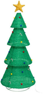 Feeric lights & Christmas Verlichte kerstboom - groen - H190 cm - 200 LED lampjes - Kerstverlichting figuur boom