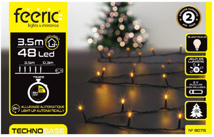 Feeric lights kerstverlichting - warm wit - 3,5 m - 48 leds - batterij - Kerstverlichting kerstboom