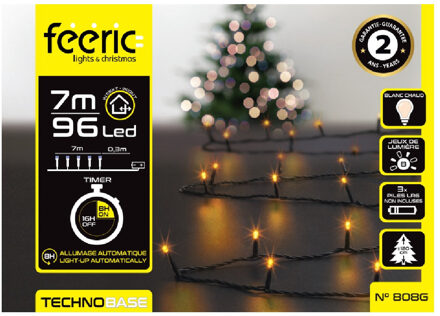 Feeric lights kerstverlichting - warm wit - 7 meter - 96 leds - Kerstverlichting kerstboom