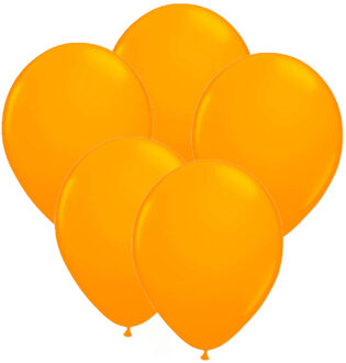Feest Ballonen - neon oranje - 16x stuks - 25 cm - versiering/feestartikelen
