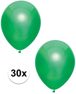 Feest ballonnen - metallic donkergroen - 30x stuks - 30 cm - verjaardag versiering