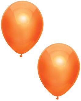 Feest ballonnen - metallic oranje - 10x stuks - 30 cm - koningsdag versiering
