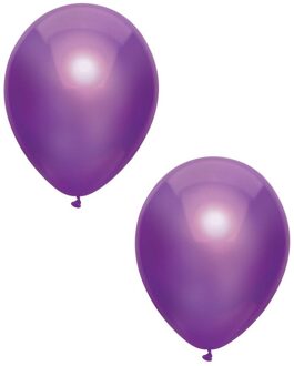 Feest ballonnen - metallic paars - 50x stuks - 30 cm - verjaardag versiering
