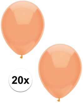 Feest ballonnen - metallic perzik oranje - 20x stuks - 30 cm - verjaardag versiering